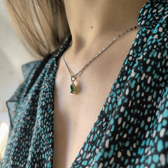 Серебряная подвеска с изумрудом nano 0.605ct