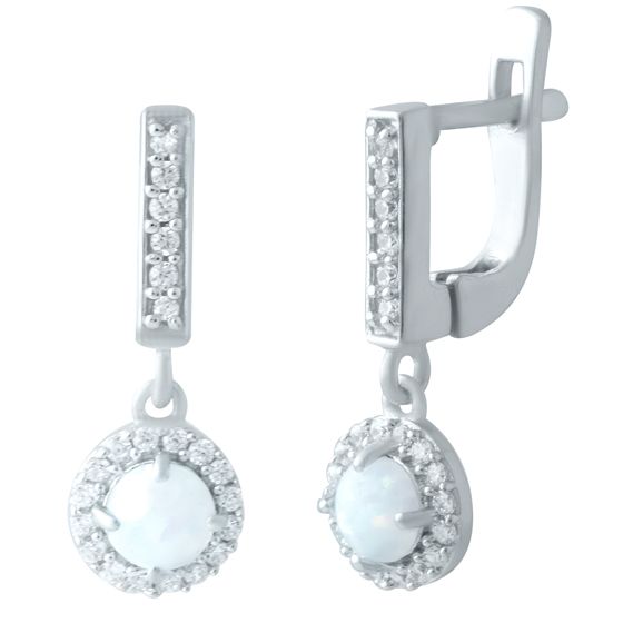 Серебряные серьги с опалом 0.98ct