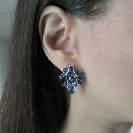 Серебряные серьги с сапфиром nano 4.31ct