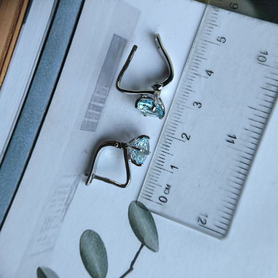 Серебряные серьги с топазом 4.513ct