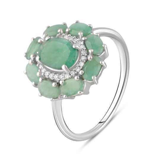 Серебряное кольцо с изумрудом 3.166ct