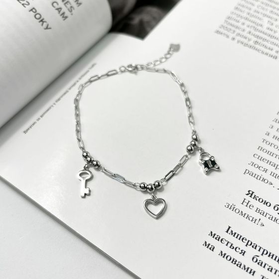 Серебряный браслет с фианитами