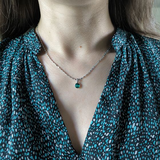Серебряная подвеска с фианитами