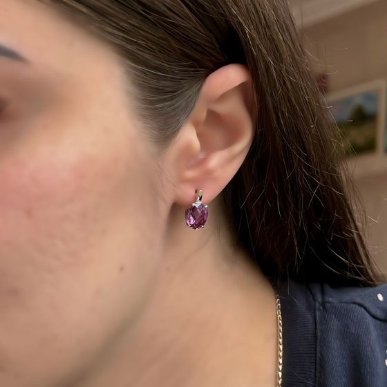 Серебряные серьги с александритом