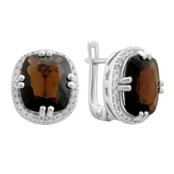 Серебряные серьги с гранатом 9.34ct