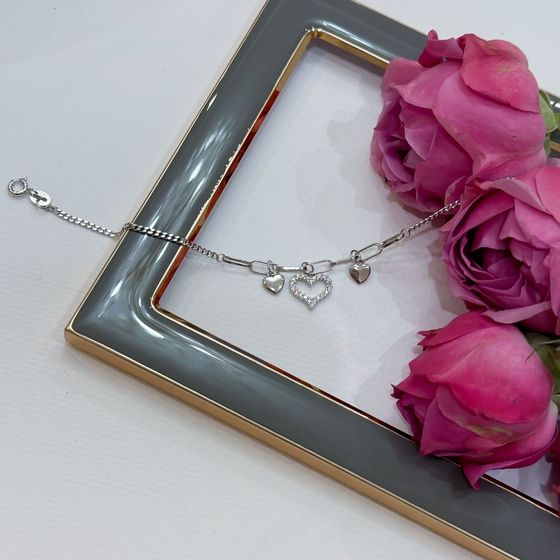 Серебряный браслет с фианитами