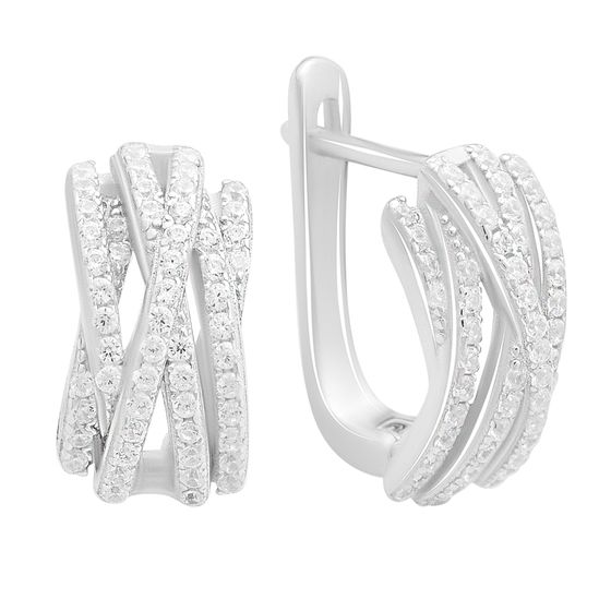 Серебряные серьги с фианитами