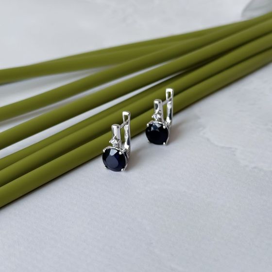 Серебряные серьги с сапфиром 5.008ct