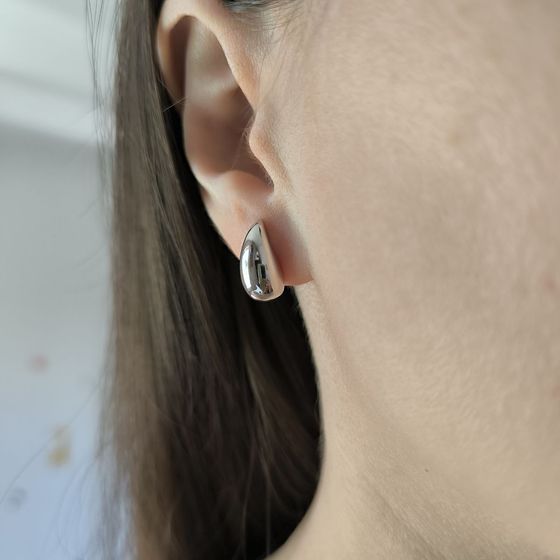 Серебряные серьги без камней Серебряные серьги без камней