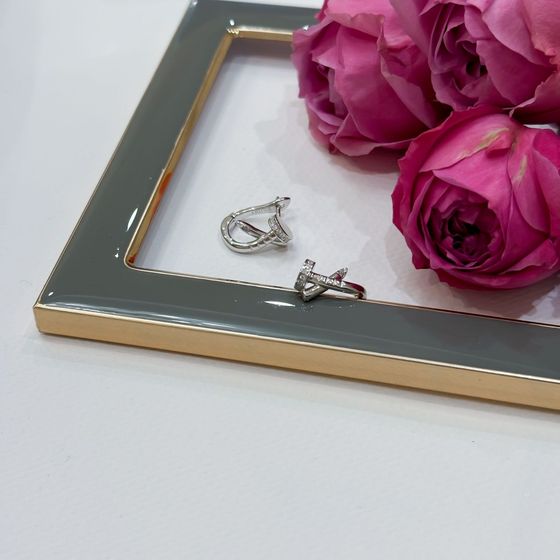 Серебряные серьги с фианитами