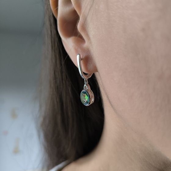 Серебряные серьги с мистик топазом 1.65ct