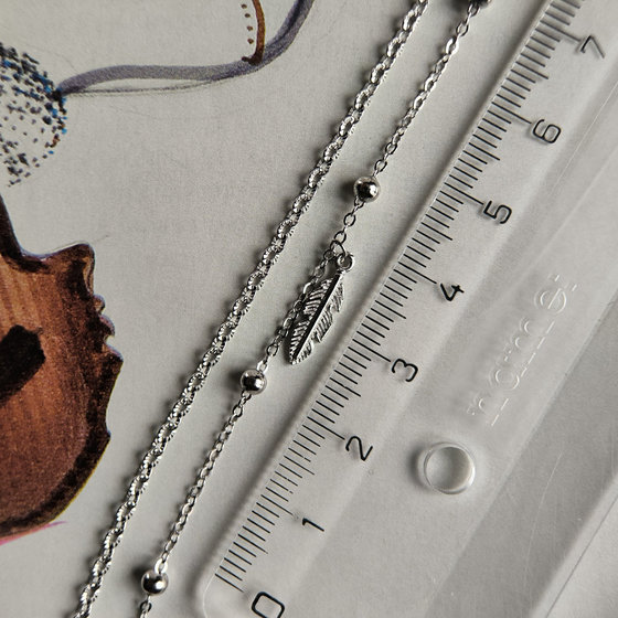 Серебряный браслет на ногу без камней