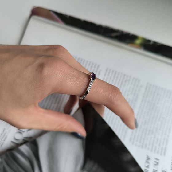 Серебряное кольцо с аметистом 0.477ct