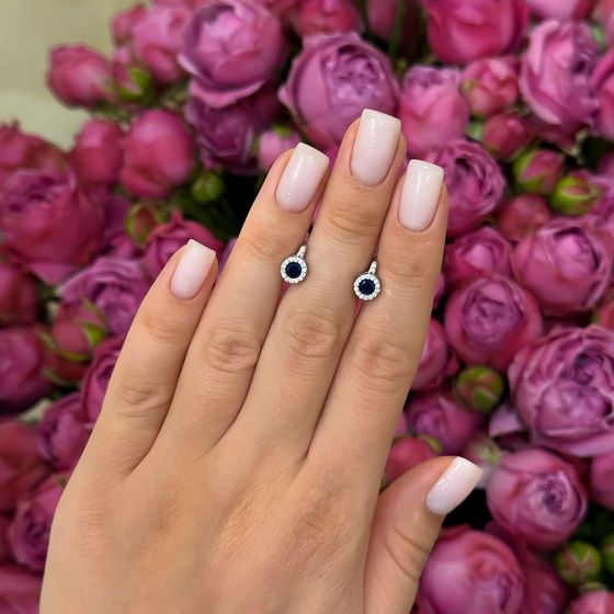 Серебряные серьги с фианитами