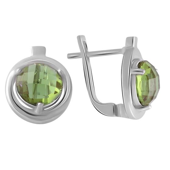 Серебряные серьги с султанитом 4.72ct