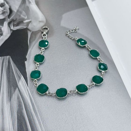 Серебряный браслет с агатом 23.808ct