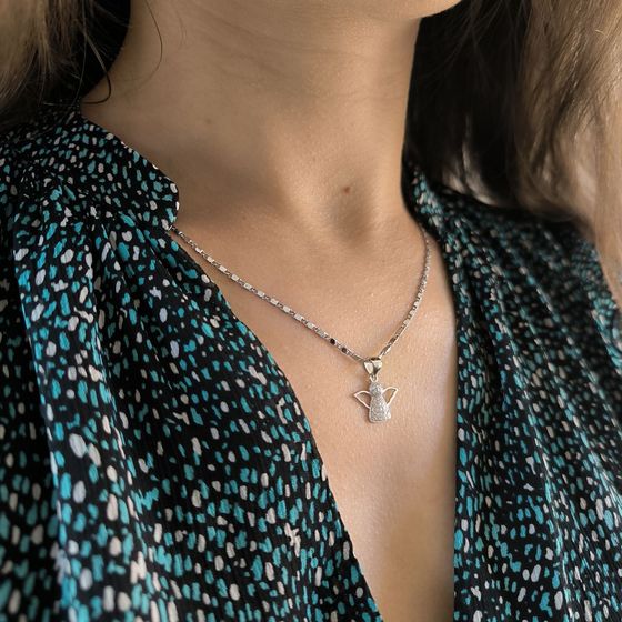 Серебряная подвеска с фианитами