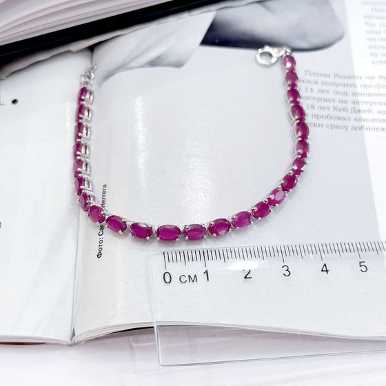 Серебряный браслет с рубином 15.363ct