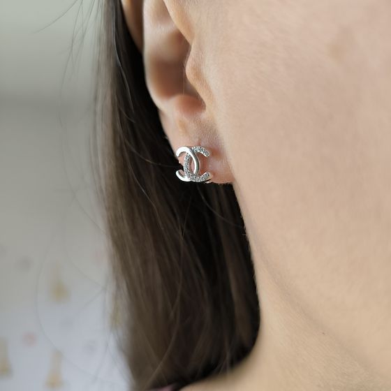 Серебряные серьги с фианитами