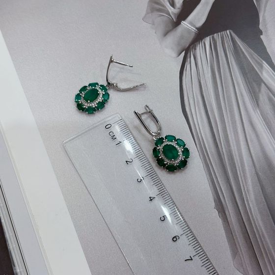 Серебряные серьги с агатом 5.882ct