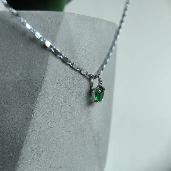 Серебряная подвеска с изумрудом nano 0.598ct