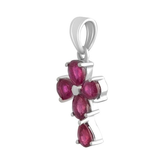 Серебряный крестик с рубином 2.26ct