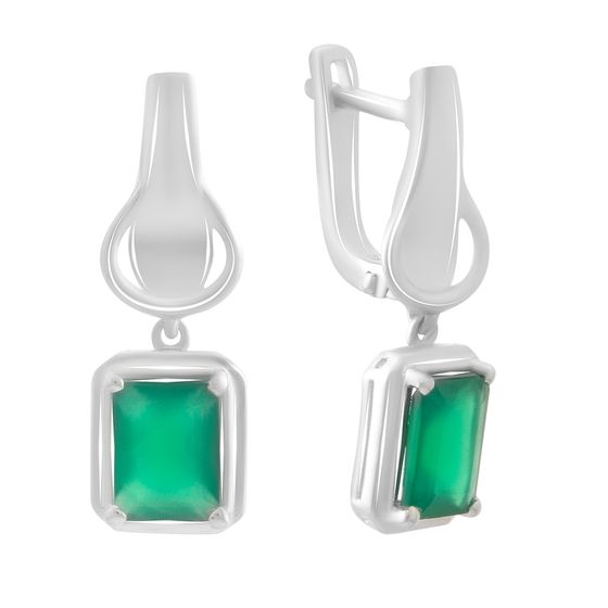 Серебряные серьги с агатом 3.688ct