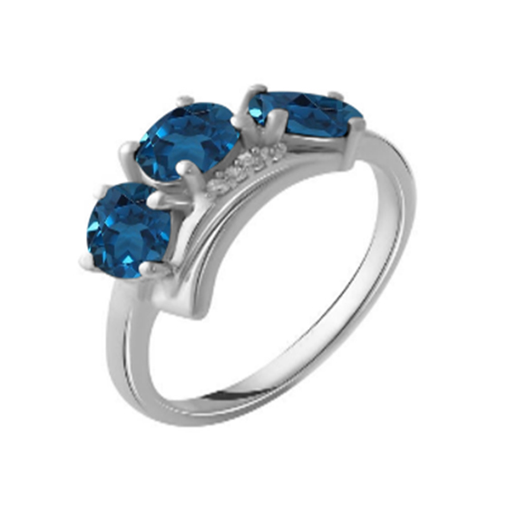 Серебряное кольцо с топазом Лондон Блю 1.901ct
