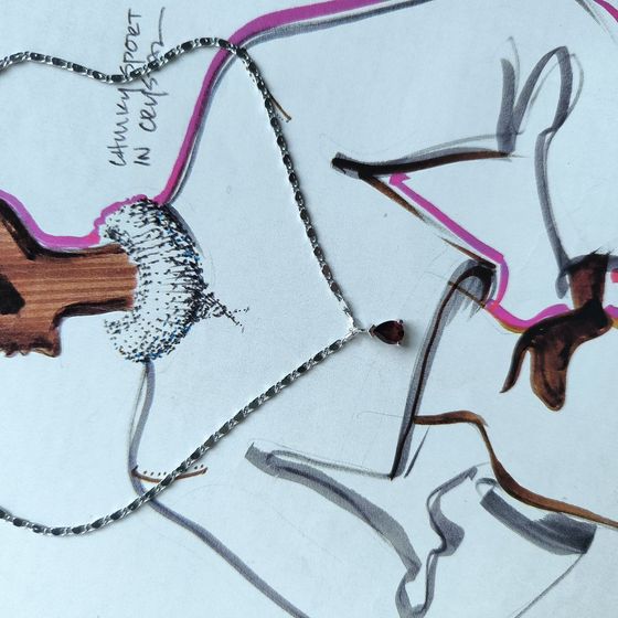 Серебряная подвеска с гранатом