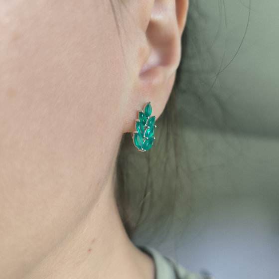 Серебряные серьги с агатом 2.495ct