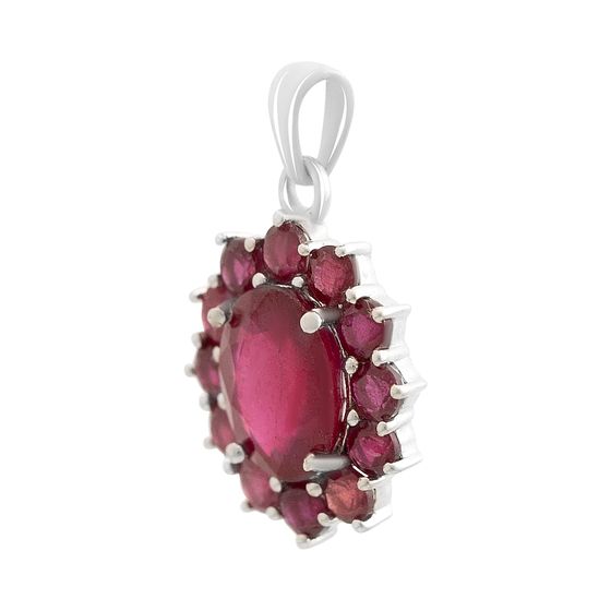 Серебряная подвеска с рубином 5.59ct