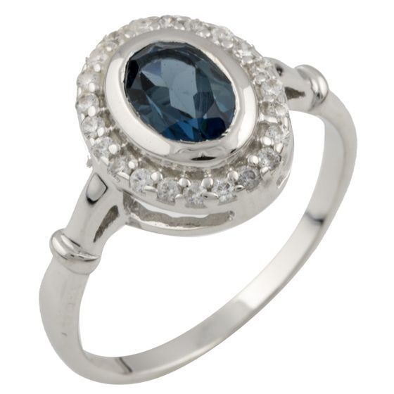 Серебряное кольцо с топазом Лондон Блю 0.86ct