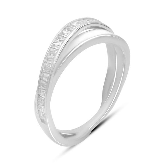 Серебряное кольцо с емаллю, фианитами