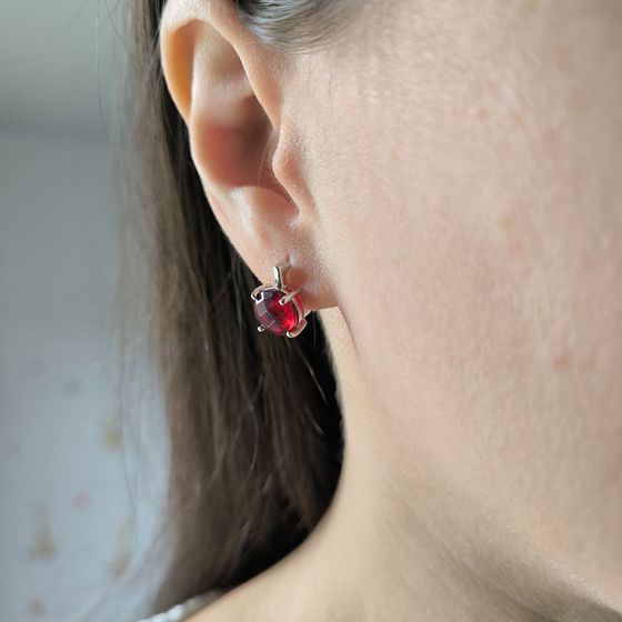 Серебряные серьги с гранатом nano 4.69ct