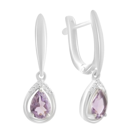 Серебряные серьги с аметистом 1.276ct