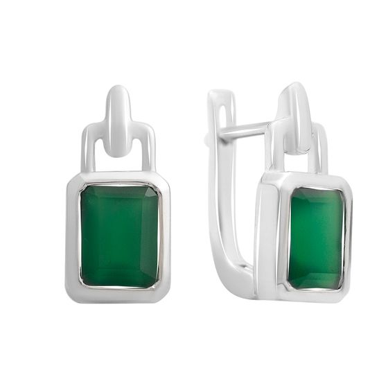 Серебряные серьги с агатом 2.892ct
