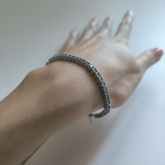 Серебряный браслет с топазом Лондон Блю 4.053ct