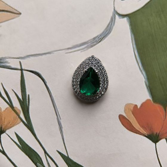 Серебряная подвеска с изумрудом nano 0.605ct