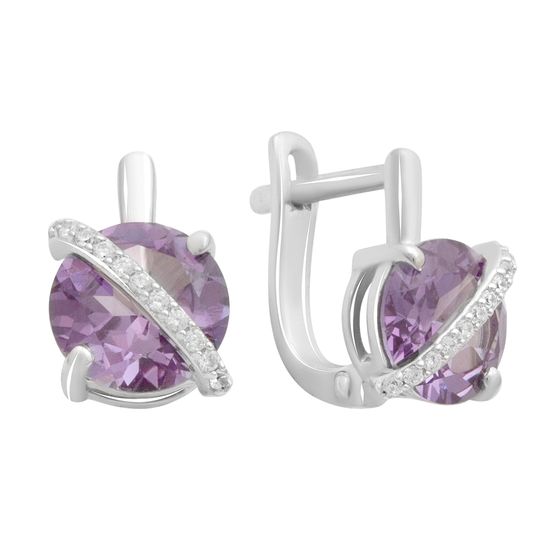 Серебряные серьги с александритом 4.881ct