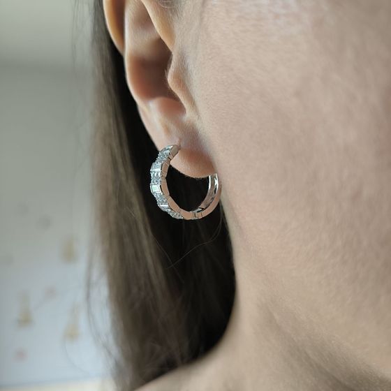 Серебряные серьги с фианитами