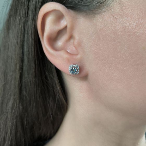 Серебряные серьги с мистик топазом 0.732ct