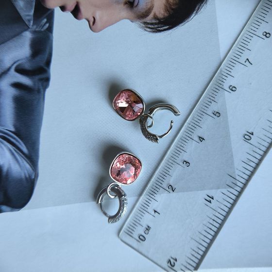 Серебряные серьги с фианитами