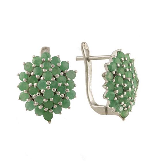 Серебряные серьги с изумрудом 2.245ct