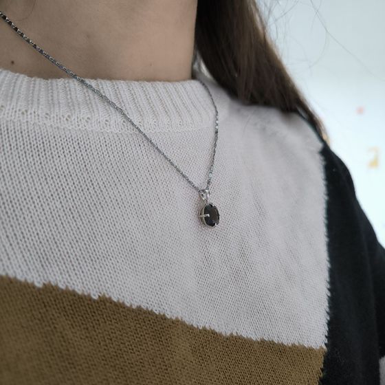 Серебряная подвеска с раухтопазом (дымчатым кварцем) 3.588ct