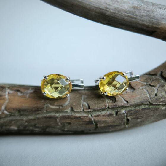 Серебряные серьги с цитрином nano 4.979ct