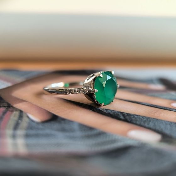 Серебряное кольцо с агатом 3.664ct