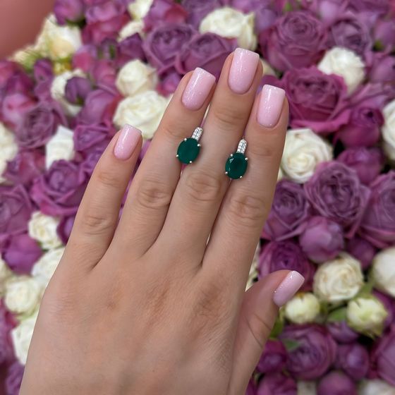 Серебряные серьги с агатом