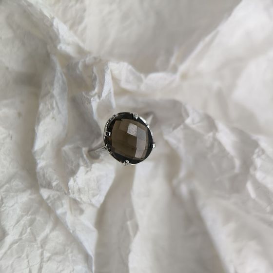 Серебряное кольцо с раухтопазом (дымчатым кварцем) 4.788ct