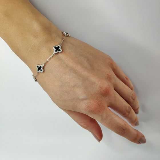 Серебряный браслет с емаллю