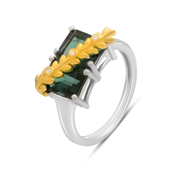 Серебряное кольцо с топазом Лондон Блю 2.603ct